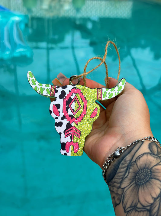 Aztec Neon Cowprint Bullhead Freshie